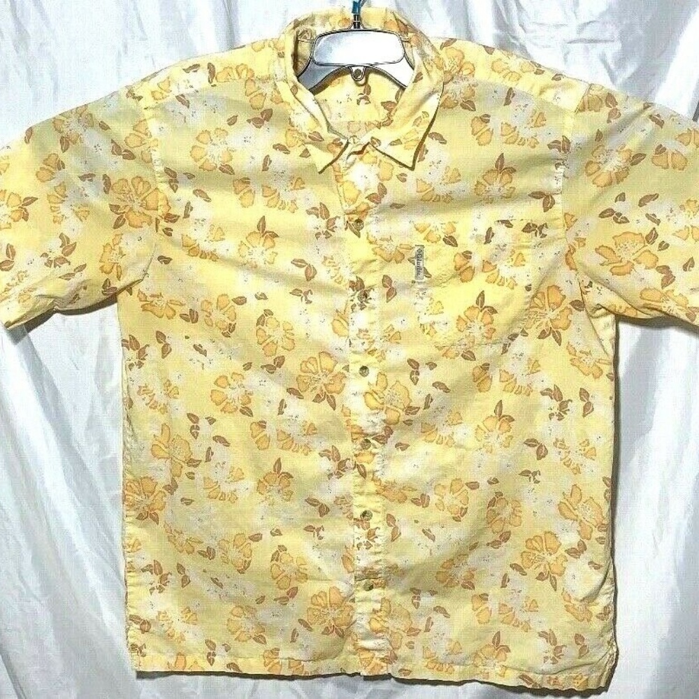 Columbia Mens XL Button Down Shirt Tropical Short